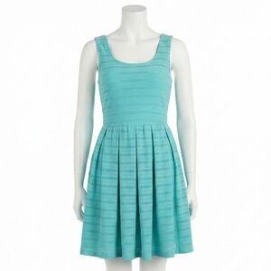 B Darlin Teal Textured Knit Skater Dress Sleeveless Party Juniors 9/10